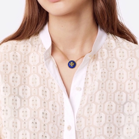 TORY BURCH • Semiprecious Stone Logo Necklace - Picture 2 of 5